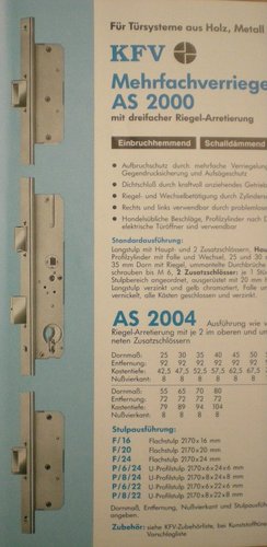 KFV Mehrfachverriegelung AS2000 "Reckendrees" HT65 P6-22
